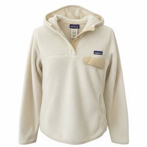 Patagonia Women Re-Tool Snap-T White/Cream Pullover Fleece Rare Hoodie Granola